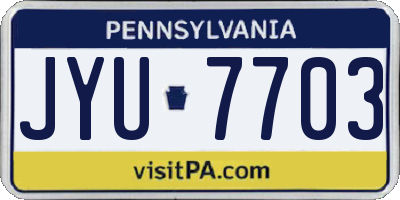 PA license plate JYU7703