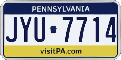 PA license plate JYU7714