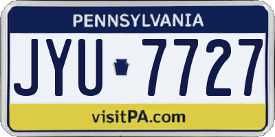 PA license plate JYU7727