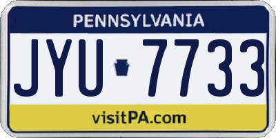 PA license plate JYU7733