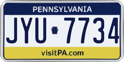 PA license plate JYU7734