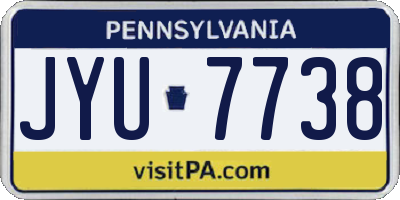 PA license plate JYU7738