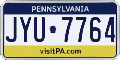 PA license plate JYU7764