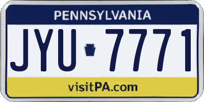 PA license plate JYU7771