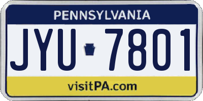 PA license plate JYU7801