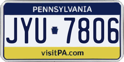 PA license plate JYU7806