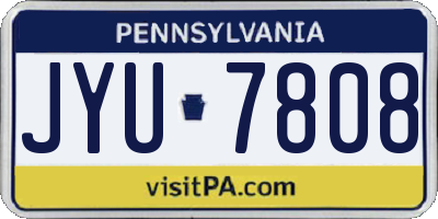 PA license plate JYU7808