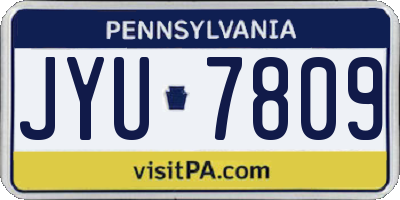 PA license plate JYU7809