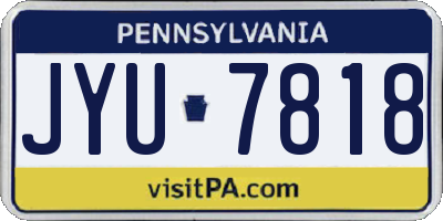 PA license plate JYU7818