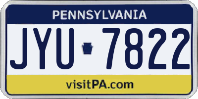 PA license plate JYU7822