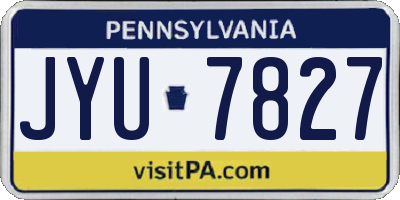 PA license plate JYU7827