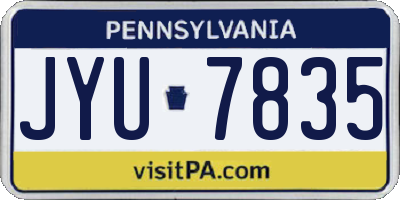PA license plate JYU7835