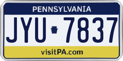 PA license plate JYU7837
