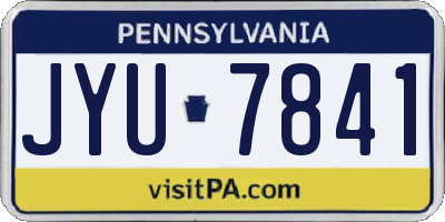 PA license plate JYU7841