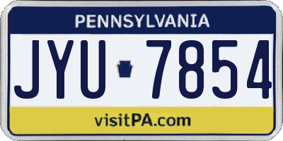 PA license plate JYU7854