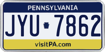 PA license plate JYU7862