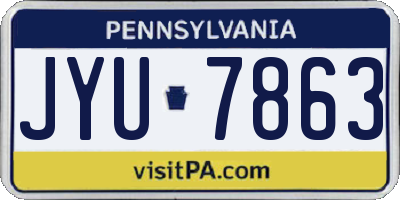 PA license plate JYU7863
