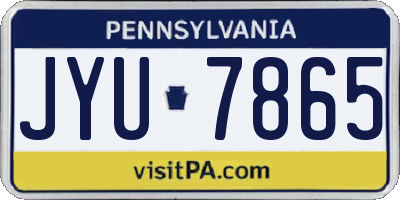 PA license plate JYU7865