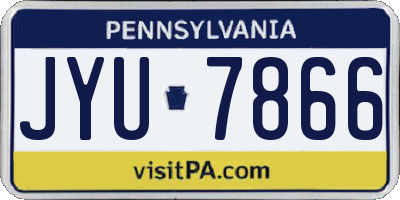 PA license plate JYU7866