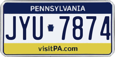 PA license plate JYU7874