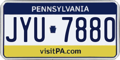 PA license plate JYU7880
