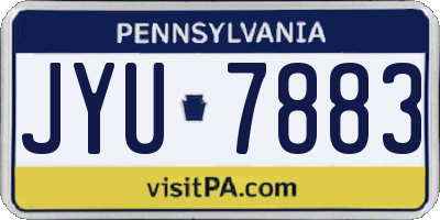 PA license plate JYU7883