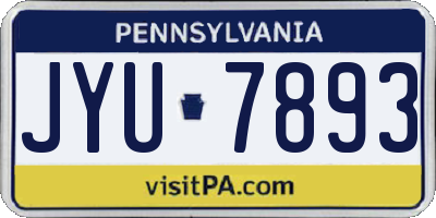 PA license plate JYU7893