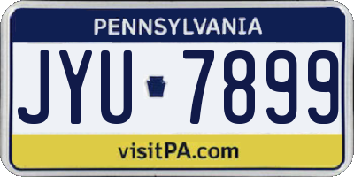 PA license plate JYU7899
