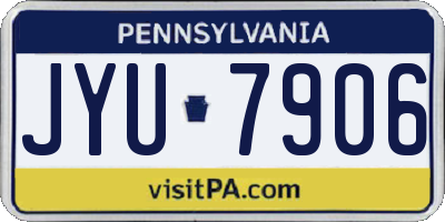 PA license plate JYU7906