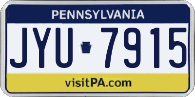 PA license plate JYU7915
