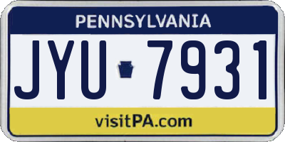 PA license plate JYU7931
