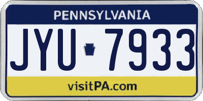 PA license plate JYU7933