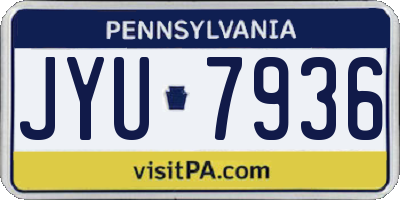 PA license plate JYU7936
