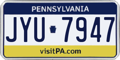 PA license plate JYU7947