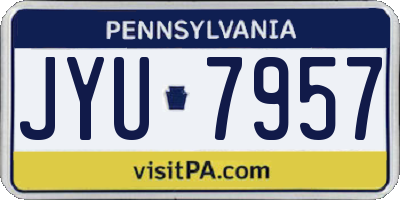 PA license plate JYU7957
