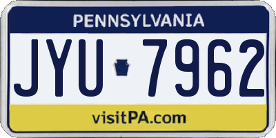 PA license plate JYU7962