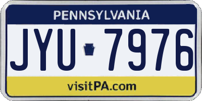 PA license plate JYU7976