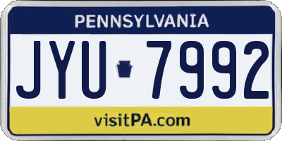 PA license plate JYU7992