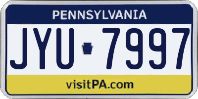 PA license plate JYU7997