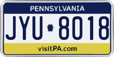 PA license plate JYU8018