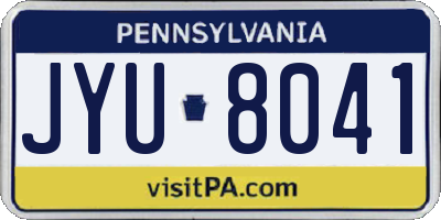 PA license plate JYU8041
