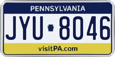 PA license plate JYU8046
