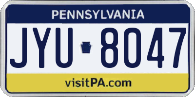 PA license plate JYU8047