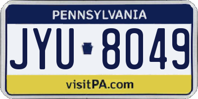 PA license plate JYU8049