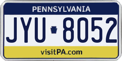PA license plate JYU8052