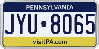 PA license plate JYU8065