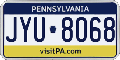 PA license plate JYU8068