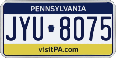 PA license plate JYU8075