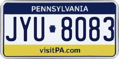 PA license plate JYU8083