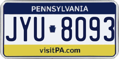 PA license plate JYU8093